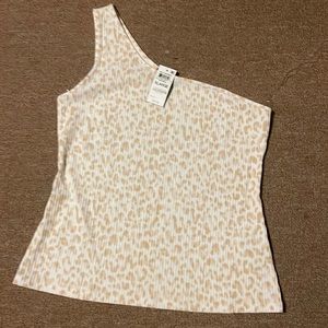 Animal print one shoulder top